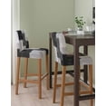 thumbnail image 2 of Black Abstract Bar Stool Covers Set of 6, Grey Geometric Oil Painting Vintage Ombre Stretch Washable Bar Chair Covers with Backs, Removable Pub Counter Height Chair Cover for Kitchen Dining Room Cafe, 2 of 7