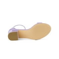 thumbnail image 5 of BLISSFUL STEP Women's Shoes Open Toe Block Heel Ankle Strap Sandals Purple 6.5, 5 of 7
