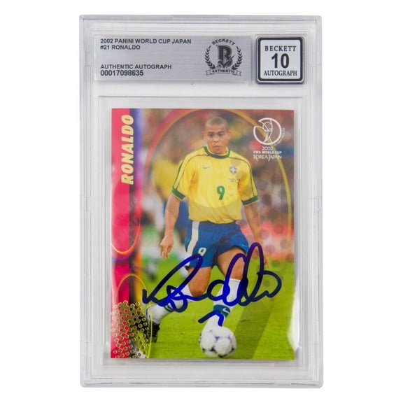 Ronaldo Nazario Signed 2002 Panini World Cup Japan #21 – BGS 10 Autograph