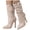 Beige, variant on Womens Slouchy Boots 2025 Suede Pointed Toe Side Zipper Stiletto High Heels Mid Calf Boots Winter Fall Short Dress Booties