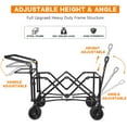 thumbnail image 4 of Collapsible Wagon 140L Wagons Carts Foldable with Removable Canopy, Folding Wagon Cart with Wheels for All-Terrain with Brake, Foldable Wagon with Cooler Bag, for Camping Beach Shopping, 4 of 5