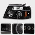 thumbnail image 4 of 2004-2008 Ford F150 F-150 Halo LED Projector Black Headlights Headlamp Set 04-08, 4 of 7