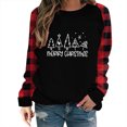 thumbnail image 1 of Tops Navideños Para Mujer, Blusas de Manga Larga, Moda Holgada, Costura A Cuadros, Cuello Redondo, Otoño Odeerbi ODB192100, 1 of 6