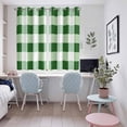 thumbnail image 5 of Green Plaid Kitchen Curtains 63 Inch Length, Spring Summer Farmhouse Buffalo Checkered Grommet Top Bedroom Living Room Curtains, Light Filtering Cafe Curtain Drapes 2 Panels Set 104''x63'', 5 of 9