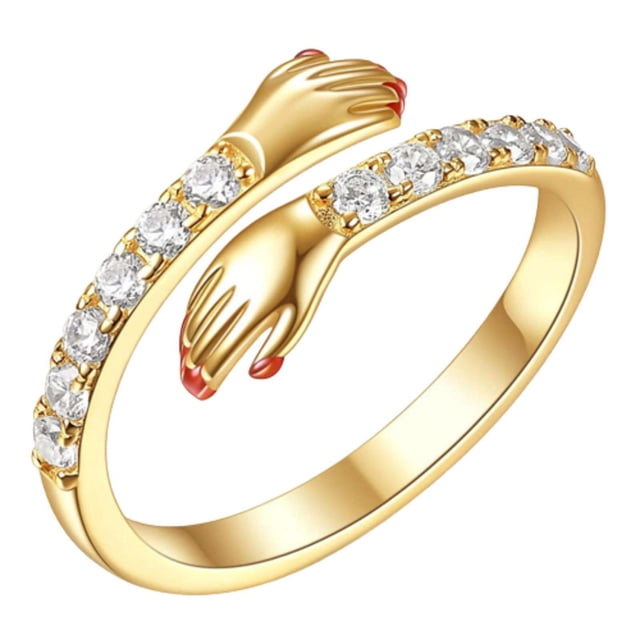 Anillos para mujer, regalos para mujer, anillo de diamantes, anillo de vestir para mujer, anillo abierto de amor para pareja, joyería, los anillos