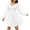 White, variant on Fancyglim Women's Twist Front Dress Square Neck Long Sleeve Smocked Back A-Line Party Dresses Orange M