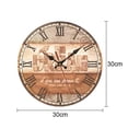 thumbnail image 2 of Wall Clock Wood Silent Wall Clock Large Decorative Battery Operated Non Ticking Analog Retro Clock for Living Room, Kitchen, Bedroom - style:CQ434-4, 2 of 6