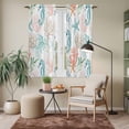 thumbnail image 6 of Teal Red Seahorse Coastal Kitchen Curtains 63 Inch Length, Nautical Beach Coral Starfish Tiers Curtains for Living Room Berdoom Bathroom, Light Filtering Drapes Window Treatment 2 Panels 42"Wx63"L, 6 of 8