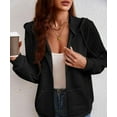 thumbnail image 3 of NJWS Womens 2025 Zip Up Hoodie Oversized Sweatshirt Drawstring Waffle Hooded Jackets Casual Daily Outfits With Pockets, 3 of 5
