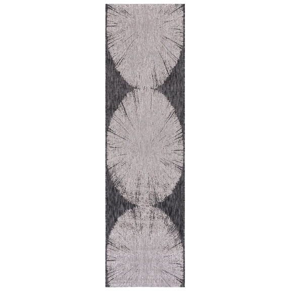 SAFAVIEH Courtyard Jaymz Radiant Indoor/Outdoor Runner Rug, Beige/Black, 2'3" x 8'