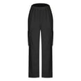 thumbnail image 3 of Black Wide Leg Pants for Womens Fashion Solid Color Loose Straight Leg With Pockets Casual Pants Yoga Pants Fall Outfits Womens Pants Size XXL, 3 of 5