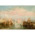 thumbnail image 2 of Joseph Mallord William Turner 14x11 Black Ornate Wood Framed Double Matted Museum Art Print Titled: Seascape, 2 of 5
