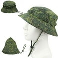thumbnail image 4 of Men's Camouflage Boonie Hats 3D Leaves Camo Cap Ghillie Caps Hunter Sniper Hats Fishing Sunshade Hunting Accessories (E), 4 of 7
