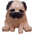 thumbnail image 1 of Hongchun 3D Pug Paper Sculpture, Pre-Cut DIY Paper Craft Kit, Handmade Animal Figurine, Brown Color, DIY 3D Paper Model, Creative Home Decoration, 1 of 4
