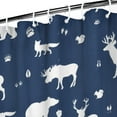 thumbnail image 3 of Dark Blue Christmas Animal Pattern Shower Curtain 36"x72" ,Bathroom Decorative Shower Curtains Set with 12 Hooks,Modern Waterproof Washable Shower Curtain, 3 of 6