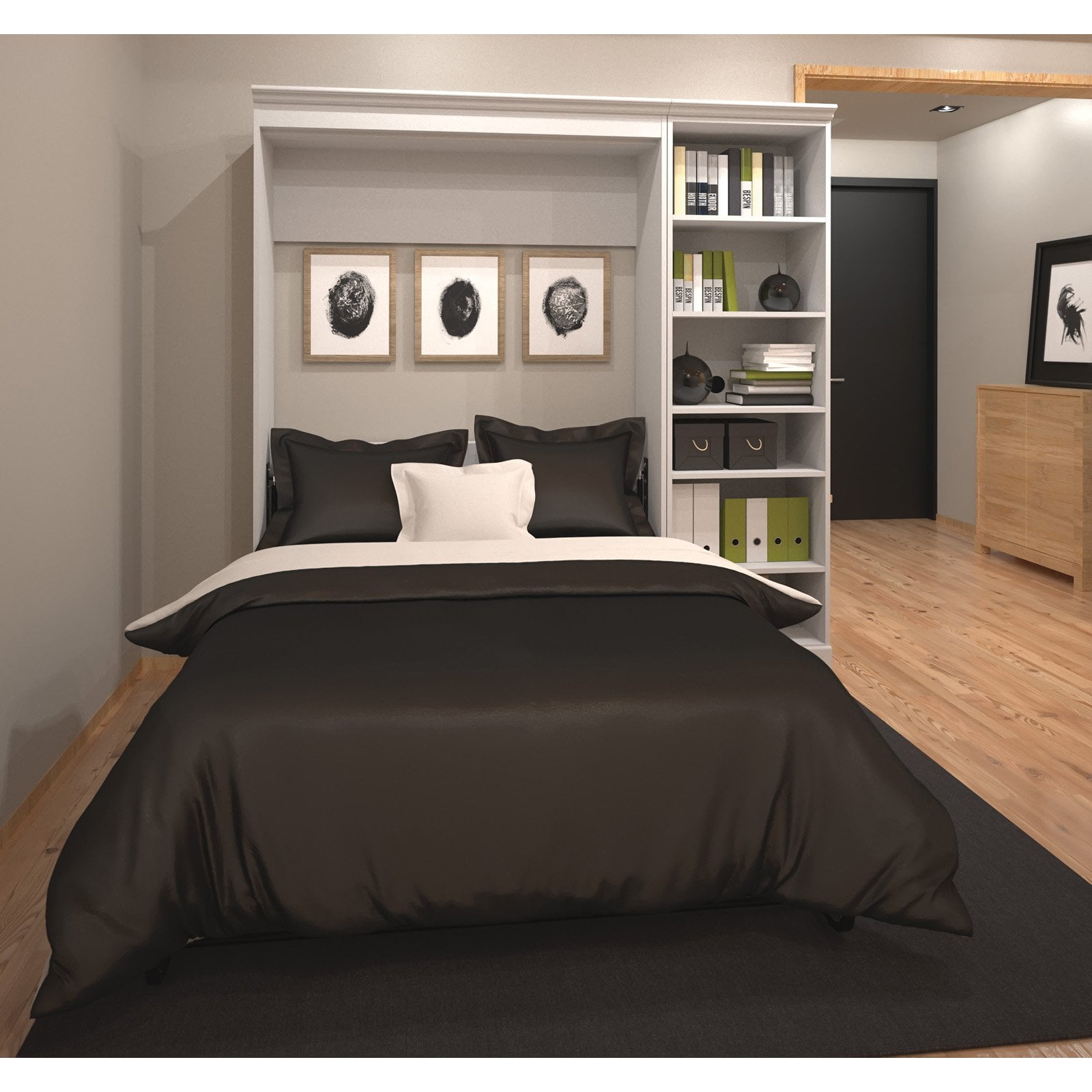 Versatile By Bestar 92 Queen Wall Bed Kit In White