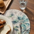 thumbnail image 4 of Round Placemats Palm Leaves 15 inch Set of 6 Table Mats for Dining Table Rustic Summer Tropical Plants Heat Resistant Non-Slip Kitchen & Home Decorative Place Mat Set, 4 of 8