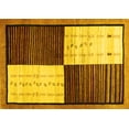 thumbnail image 1 of Ahgly Company Machine Washable Indoor Rectangle Abstract Yellow Contemporary Area Rugs, 6' x 9', 1 of 4