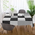 thumbnail image 5 of Yayeee Tablecloths for Rectangular Tables 54 x 54 inch Party Table Cover, Black and Grey Plaid Pattern, 5 of 6