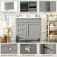 thumbnail image 3 of Euroco Freestanding Bathroom Vanity with Drawers and Cabinet Door Organizer, Modern Sink Cabinet, Easy Assembly, 3 of 6