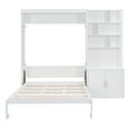 thumbnail image 5 of MODERNLUXE Full Size Murphy Bed with Shelves and Drawers, Convertible Wall Bed with Cabinets, White, 5 of 20
