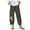 Green, variant on Aoochasliy Womens Pants Petite Women's summer casual loose cotton and linen embroidered wide-leg pants
