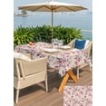 thumbnail image 6 of 60x84 Inch Outdoor Tablecloth with Umbrella Hole Zipper Rectangle Red Spring Floral Rectangular Tablecloths Outside Waterproof Watercolor Flower Farmhouse Vintage Patio Table Cover for Picnic Party, 6 of 8