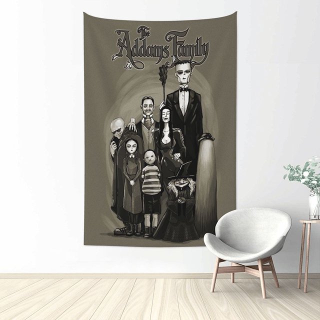 Tapiz de pared de la familia Addams, póster artístico para decoración de dormitorio, sala de estar, dormitorio, fiesta en casa, 60 x 40 pulgadas