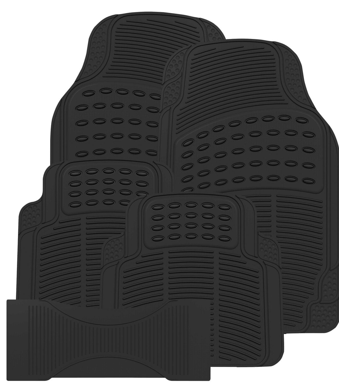 AUTO DRIVE 5-PIECE All Season Universal Car Floor Mats Black