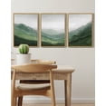 thumbnail image 2 of SHENIFY Fog Pine Green Tree Forest Canvas Wall Art Nordic Nature Modern Mountain Artwork Prints Decor 11x14in3pcs Natural Framed, 2 of 5
