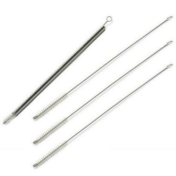 4 PACK LONG Drink Straw Cleaning Brush (set of 4) 10.25" Stainless Steel CocoStraw Drinking