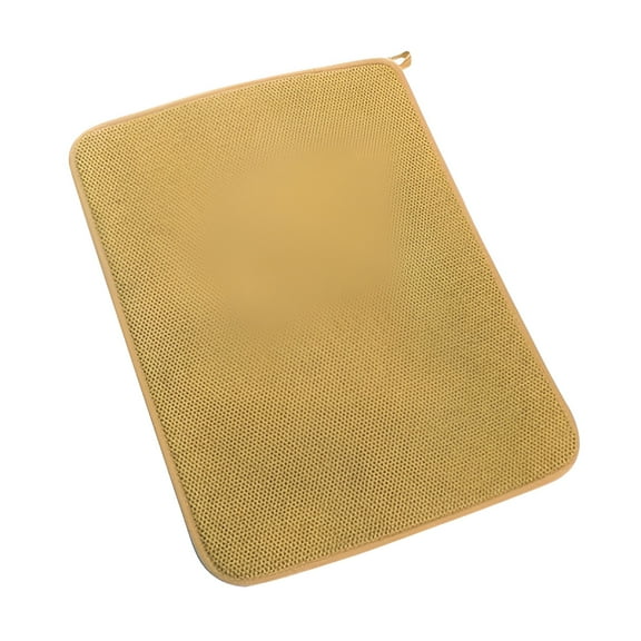 ACDANC 2Pcs Dish Drying Mat Absorbent Microfiber Dishes Drainer Mats For Kitchen Counter Large Size (14.96'' X 19.69'') Dish Drying Pad Placemats Yellow