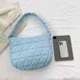 thumbnail image 3 of Bolso de hombro acolchado para mujer acolchado de algodón informal Color sólido para el trabajo (Azul), 3 of 8