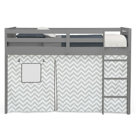 Delta Children Loft Bed Tent - Curtain Set for Twin Loft Bed (Bed Sold Separately)  Grey Chevron
