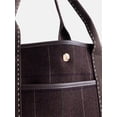thumbnail image 3 of Free Assembly Women’s Plaid Medium Tote Handbag, Dark Brown, 3 of 5
