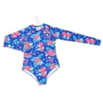 thumbnail image 3 of Traje de baño de una pieza de manga larga con estampado floral para niñas, ropa de playa transpirable para divertirse en verano, 3 of 8