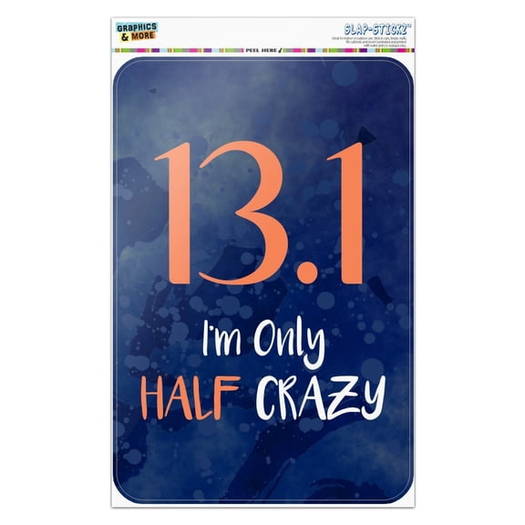13.1 Half Marathon Half Crazy Running Runner Home Business Office Sign