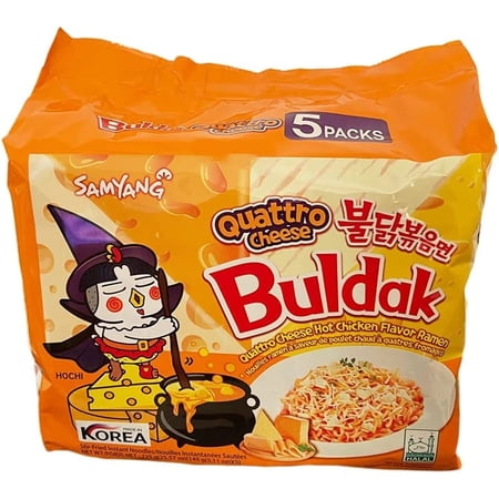 New Samyang Buldak Quattro Cheese Ramen Hot Chicken Flavor Ramen Pack Of 5 (145G X5)