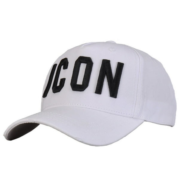 Gorra de béisbol con iconos bordados deportivos de anime blanca para hombre
