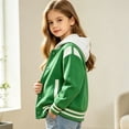 thumbnail image 4 of Grblisyd Kids Varsity Fleece Jacket Girls Boys Baseball Jacket Long Sleeve Bomber Coat School Uniform with Pocket, 4 of 5