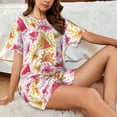 thumbnail image 4 of Wukai Watermelon Print Women's Pajama Set - Short-Sleeve Top and Shorts with Elastic Waistband and Pockets for Loungewear, Yoga, and Casual Wear-4X-Large, 4 of 6