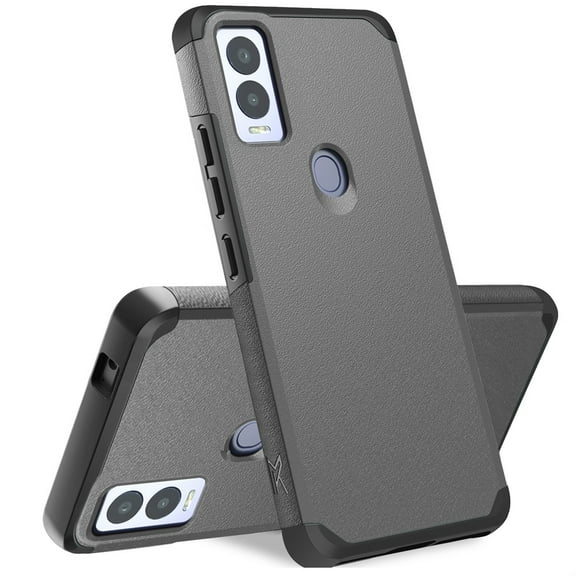 For Cricket Magic 5G Ultra Slim Fit Corner Protection Shock Absorption Hybrid Dual Layer Hard PC   TPU Rubber Armor Cover ,Xpm Phone Case [ Gray ]