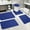 Blue #2, variant on 5-Piece Foam Bath Mat Set | Ultra Soft & Absorbent Velvet Fleece | Non-Slip Rubber Backing | Machine Washable | Includes Toilet Mat & Bath Rugs (Dark Color)