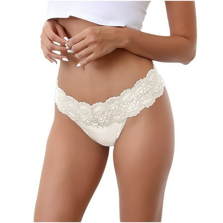 Bigersell Boyshort Underwear for Women Clearance Bikini Underwear Women Boyshort Thongs Panty Style P-1449 Cotton Plus Size Panties G String Thong Briefs Mid Waist Women Cheeky Panties White S