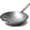 14-in, variant on Traditional Hand Hammered Chinese Carbon Steel Wok with Wooden and Steel Helper Handle (14 Inch, Round Bottom Pow Wok Pan)