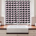 thumbnail image 2 of Ambesonne Geometric Kitchen Curtains, Modern Houndstooth Motifs, 55"x45", Black Pink White, 2 of 3