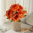 thumbnail image 6 of ZhyrZng 5 Heads Artificial Rose Bouquet - Realistic Silk Fake Flower Bush for Wedding Home Office Decoration & Valentine's Day Floral Arrangement featuring Long Stalk, 6 of 7