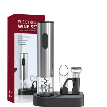 Electric Wine Opener with Charging Base,Cordless Electric Wine Bottle Opener with 2-in-1 Aerator &Pourer, Foil Cutter, Display Charging Station for Easy Storage