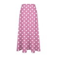thumbnail image 7 of qelini Polka Dot Midi Skirt for Women High Waist Mid-Length Skirt Wrap Skirt Color Block Lounge Wear, 7 of 7