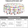 thumbnail image 4 of Happy Birthday Decorations, Colorful Cake and Balloons Birthday Round Tablecloth Waterproof Resistant Durable Table Cover for Birthday Party Supplies- 60 Inch, 4 of 6